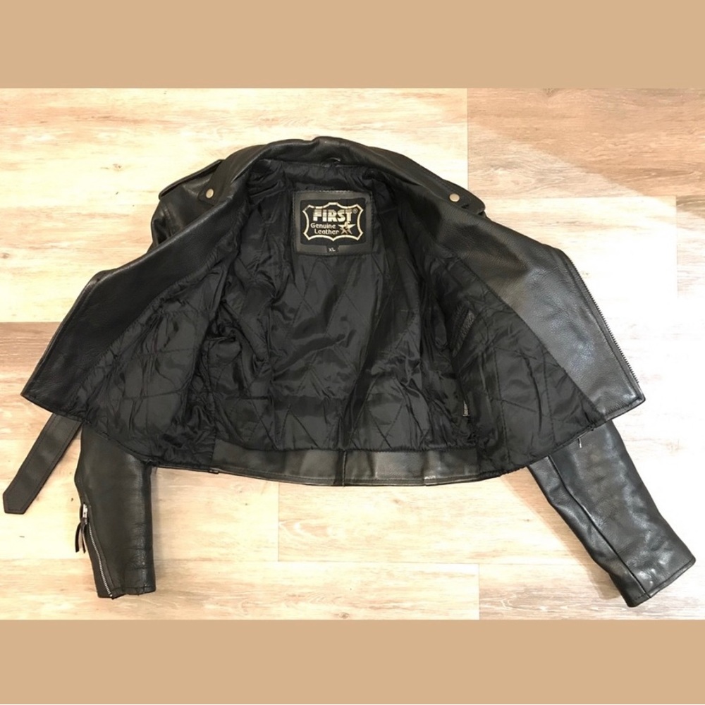 Vintage First Genuine Leather Motorcycle Jacket - Picture 3 of 7